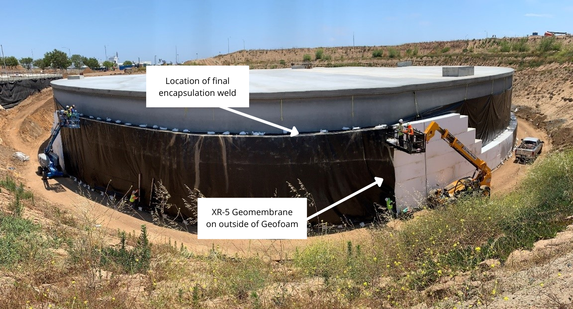 XR-5 Geomembrane on outside of Geofoam (2)-1