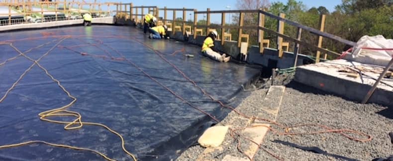 MLK Bridge - Geomembrane covering Geofoam